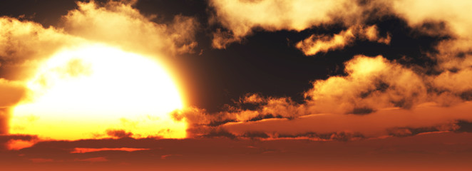 Obraz premium cloudy sunset background 3d illustration