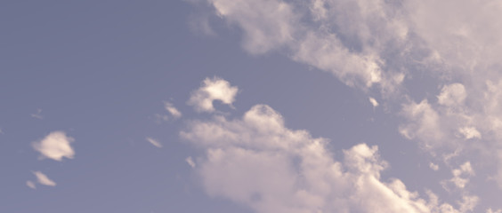 blue cloudy sky 3d illustration