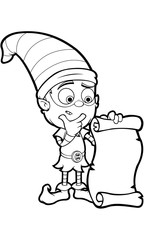Old Elf Character In Black And White