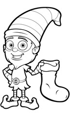 Old Elf Character In Black And White