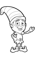 Old Elf Character In Black And White