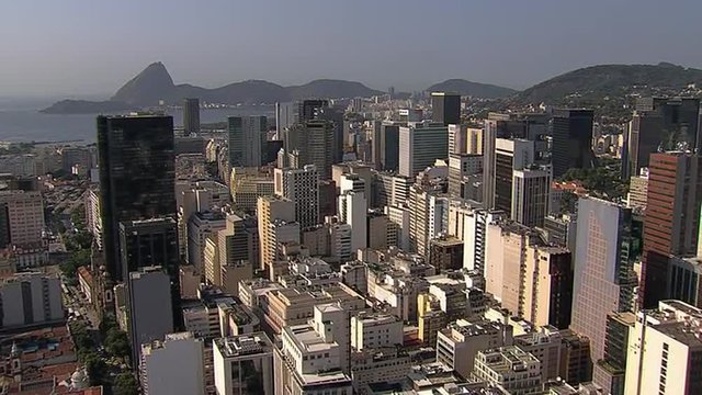 Aerial shot of Downtown buildings, Rio de Janeiro,Brazil