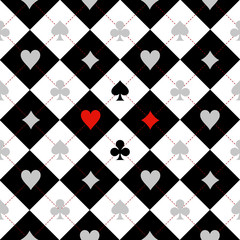 Card Suit Chess Board Black White Background Illustration
