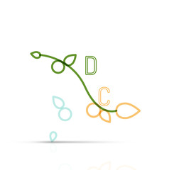 Abstract geometric linear hipster floral icon, frame design, flat style