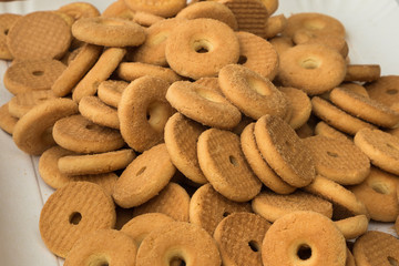 Group of Butter Biscuits Round Shape, Shortbread