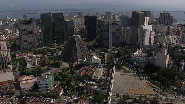 Aerial view of Downtown buildings,Rio de Janeiro, Brazil