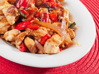 Fried chicken with vegetables