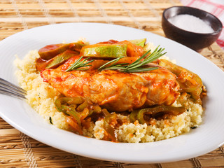 Chicken with vegetables and couscous