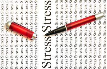 Fototapeta premium Stress written in black on a white background