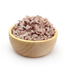 rice berry in bowl on white background