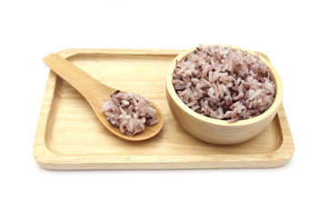 rice berry in bowl on white background