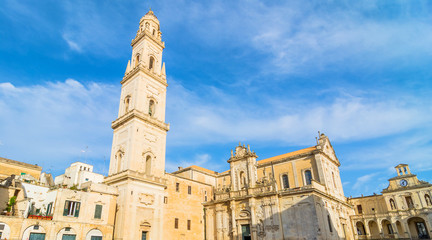 Piazza del Duomo square with Cathedral in Lecce