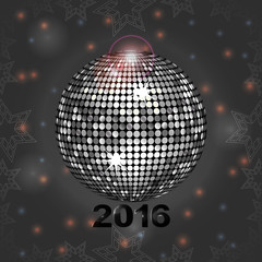 Festive gray glowing background with disco ball