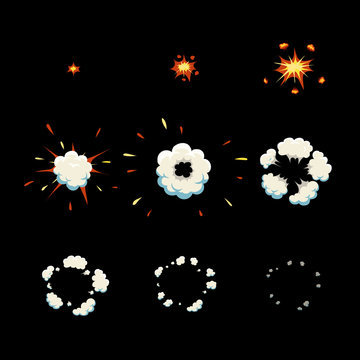 Explode effect animation  Cartoon explosion frames