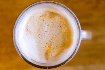 Latte Coffee Glass Top View