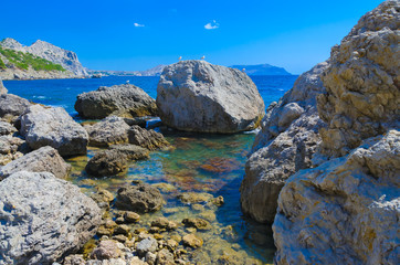 Rocks, stones in the sea