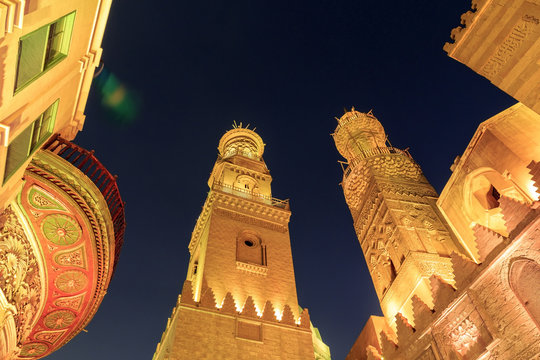 Qalawun complex,El Moez street at night.