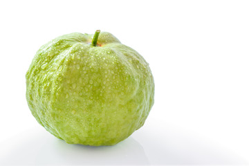 Fresh organic guava fruit isolated on a white background