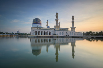 Kota Kinabalu City Mosque at Borneo Sabah, Malaysia (Soft focus, slight motion blur)