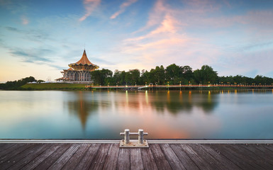 Sarawak State Legislative Assembly (Dewan Undangan Negeri), Kuching,Sarawak, Malaysia. (Soft focus, slight motion blur)