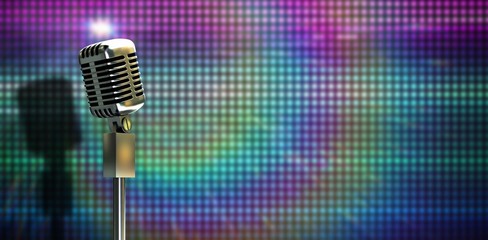 Fototapeta na wymiar Composite image of digitally generated retro microphone on stand