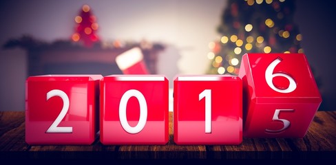 Composite image of 2016 in red blocks