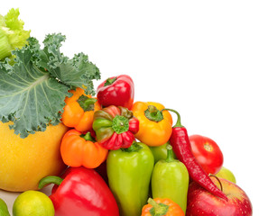 Obraz na płótnie Canvas Assortment fresh fruit and vegetables