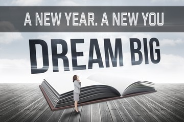 Composite image of motivational new years message - Powered by Adobe