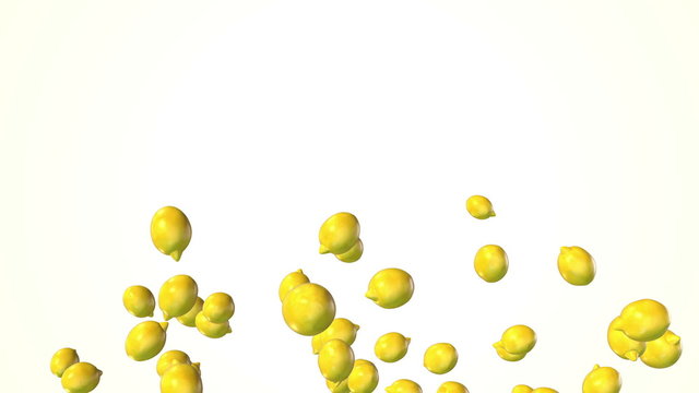 Falling lemon on white background. 