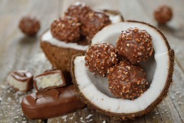 Chocolate praline and coconut