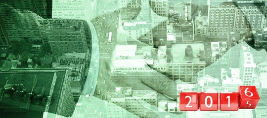 Composite image of red blocks showing 2016