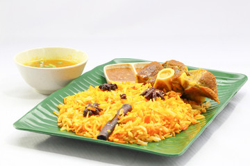 Biryani rice with lamb