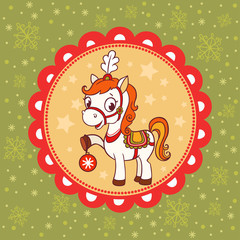 Horse Christmas card design.
