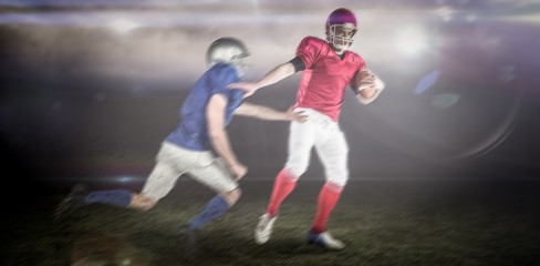Plakat Composite image of american football players