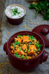 Lentils with sweet potatoes