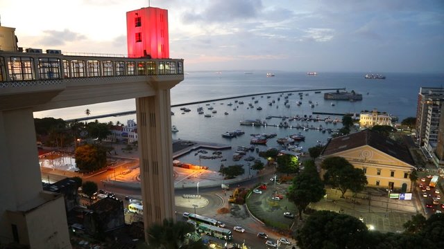 Sunset view of Salvador City in Bahia, Brazil