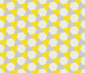 Vector Seamless Grey Yellow Geometric Triangle Shape Tessellation Pattern