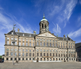 Fototapeta na wymiar The Royal Palace on Dam Square in Amsterdam, Netherlands.