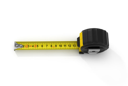 3d render tape measure isolated on white background.