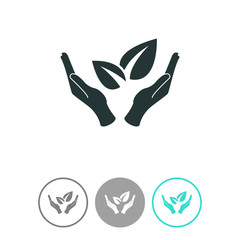 Sprout in hand sign of environmental protection vector icon. Eco sign.
