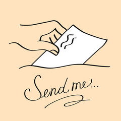 Hand sending letter.