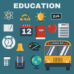 Education Objects Icons Set