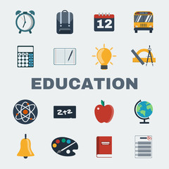 Education Objects Icons Set