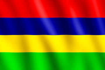 Flag of Mauritius waving in the wind