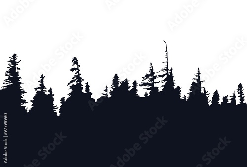 "Forest silhouette" Stock image and royalty-free vector files on