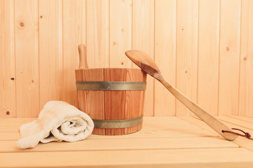 Obraz na płótnie Canvas Sauna supplies