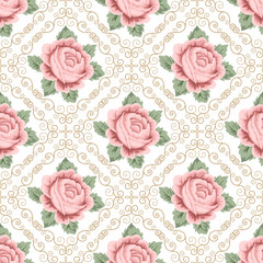 Retro floral seamless pattern