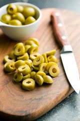 sliced green olives