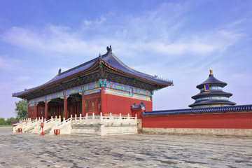 Entrance pavilion at the iconic Temple of Heaven, Beijing, China