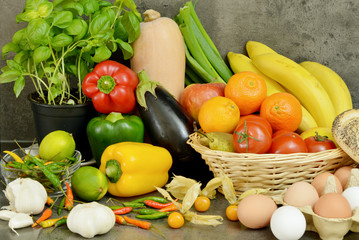 Colorful fruits and vegetables